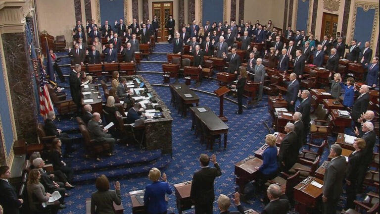 Chief Justice Roberts swears in senators for impeachment trial of President Trump at the U.S. Capitol in Washington